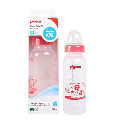 [Nhập RS0822 giảm 30k cho đơn 99k]COMBO 3 Bình Sữa Pigeon 240ml - Bình Sữa PP Tiêu Chuẩn ( BPA Free)