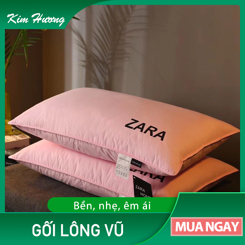 [LÔNG VŨ THẬT] 2 chiếc gối lông vũ Zara Home cao cấp