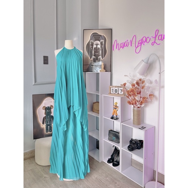 Sét đầm maxi đi biển dập ly 3 màu - Maxi Ngọc Lan