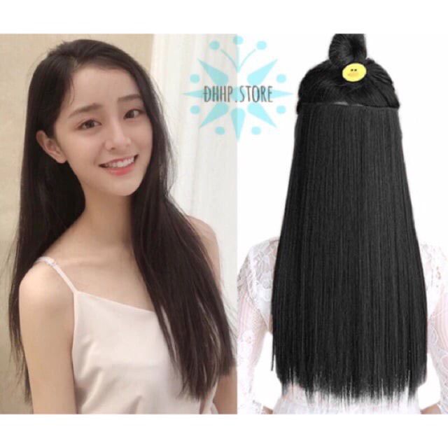 Tóc giả nữ kẹp ❤️ FREESHIP ❤️❤️ kẹp thẳng dài 60cm
