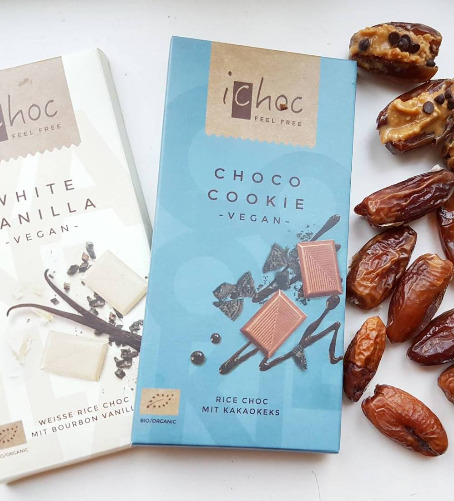 Socola hữu cơ Ichoc Choco Cookie (Nhân (vị) gạo + caocao thỏi nhỏ) 80g