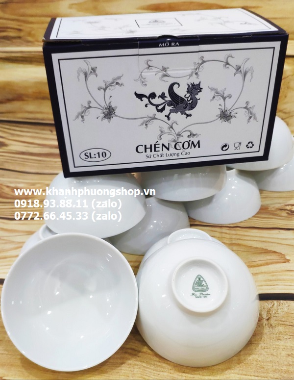 bộ 10 chén sứ trắng Minh Long 11.5CM - bộ 10 chén sứ trắng MINH LONG