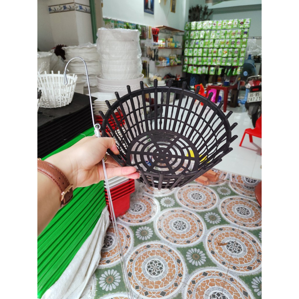 Chậu trồng lan kèm móc treo dài 80cm