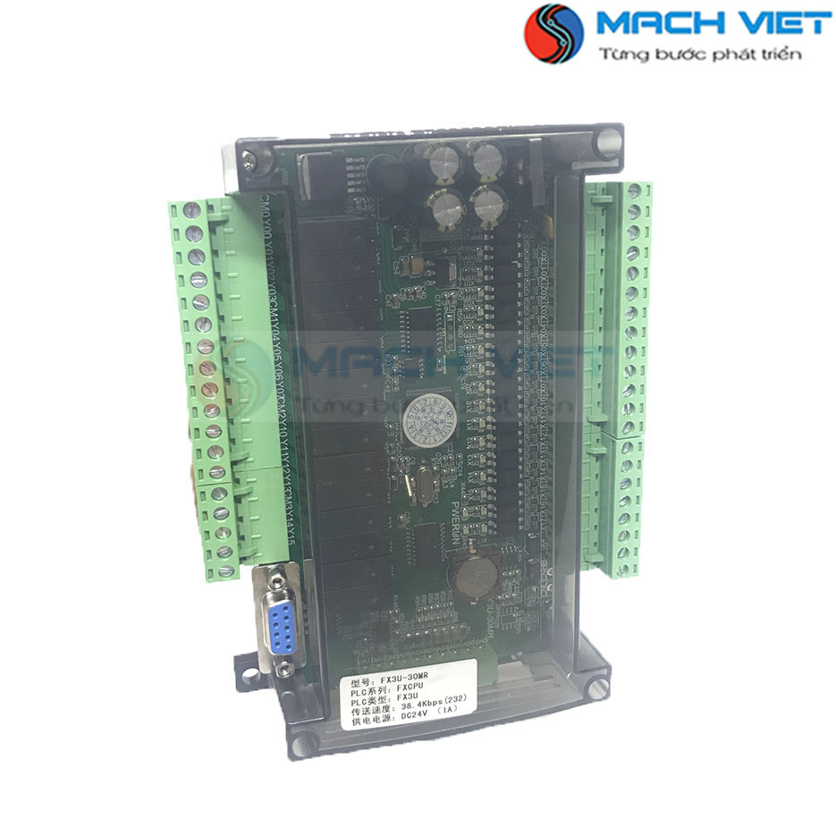 Board lập trình PLC FX3U 30MR 6AD 2DA có Pin, RS485