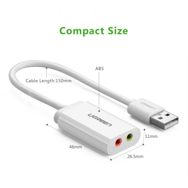 Card sound USB 2.0 to 3.5mm Ugreen 30143