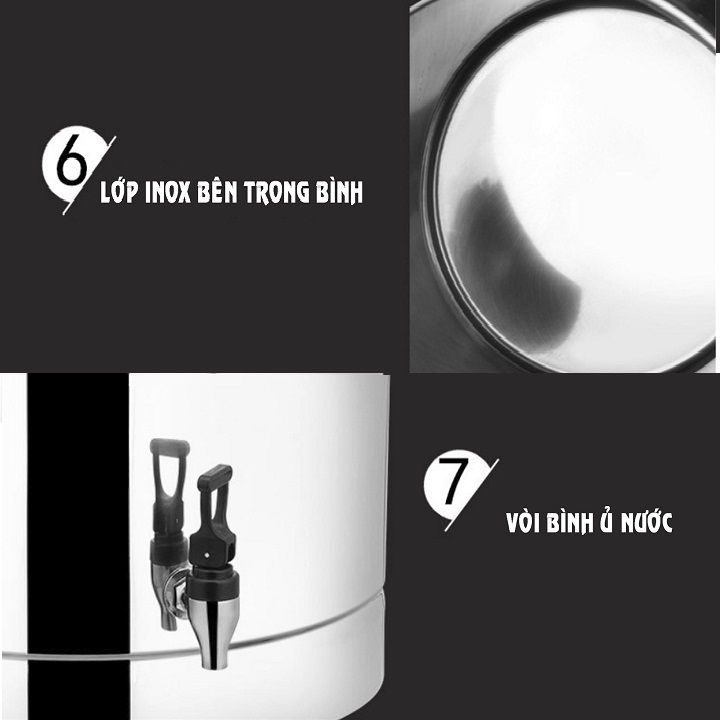 BÌNH Ủ TRÀ SỮA GIỮ NHIỆT INOX 304 CAO CẤP