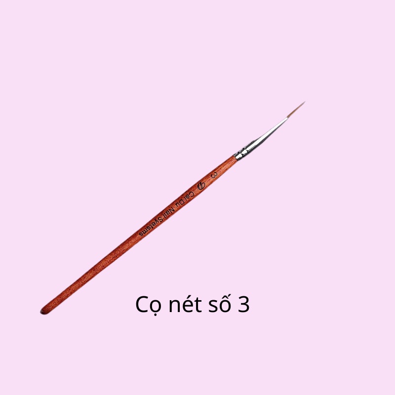 Cọ vẽ nét cán gỗ ( đủ 3 số 1-2-3 ), Cọ vẽ móng nail trang trí chuyên dụng