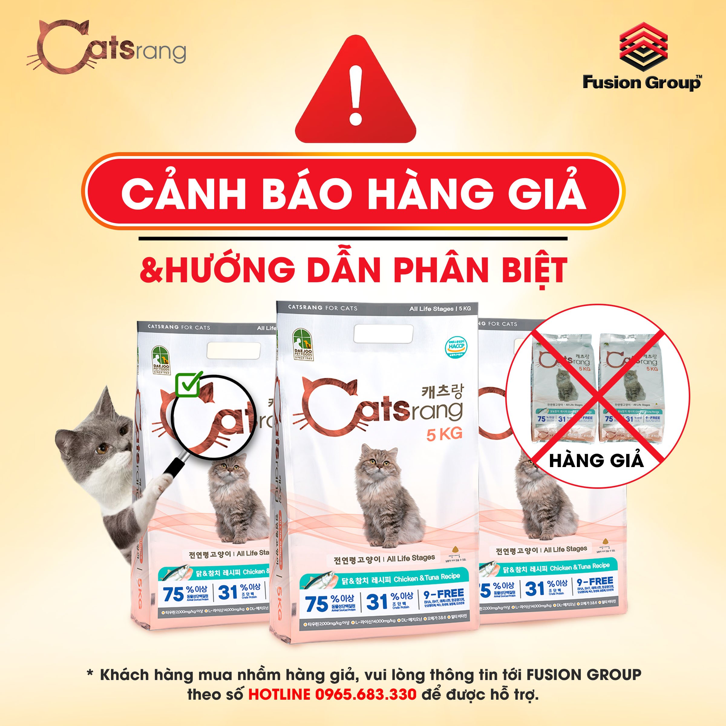 [Túi 5kg]  Thức ăn hạt Catsrang (Cat'srang)cho mèo mọi lứa tuổi