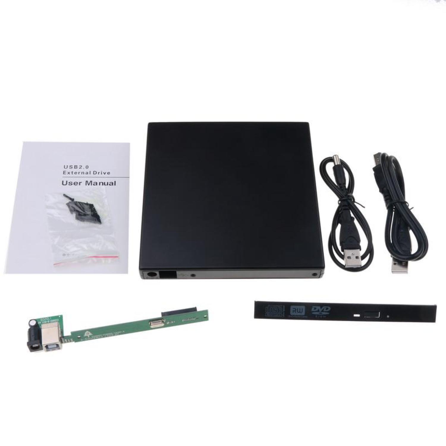 Box DVD Laptop Di Động USB 2.0 (Hộp Đựng Ổ Đĩa Laptop Thành Ổ Đĩa DVD Gắn Ngoài Kết Nối Qua Cổng USB)