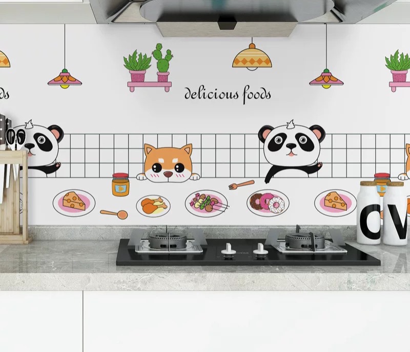 1m dài decal dán bếp tráng nhôm cách nhiệt 60cm PANDA