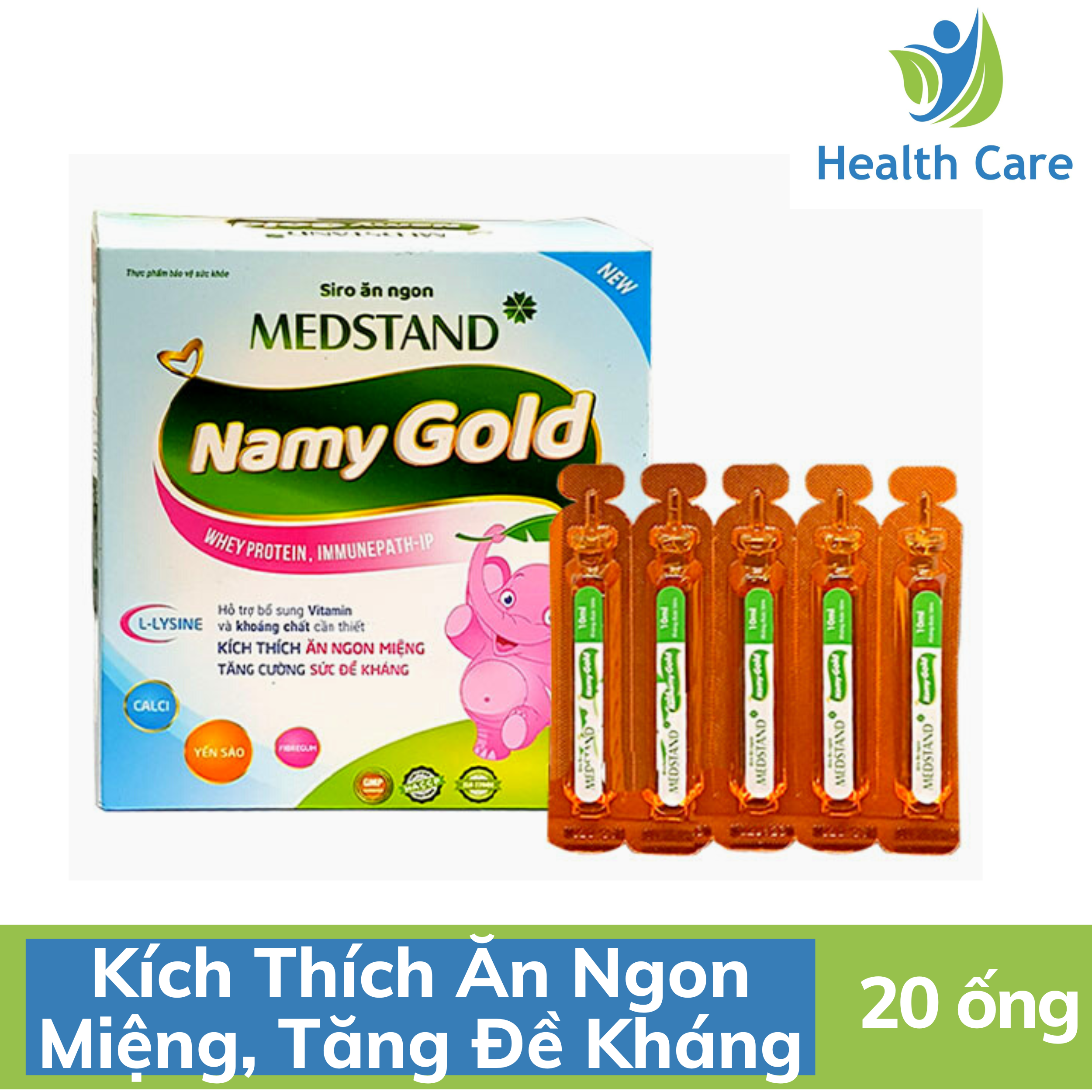 Ống uống kích thích ăn ngon cho bé Siro Namy Gold- Hộp 20 ống