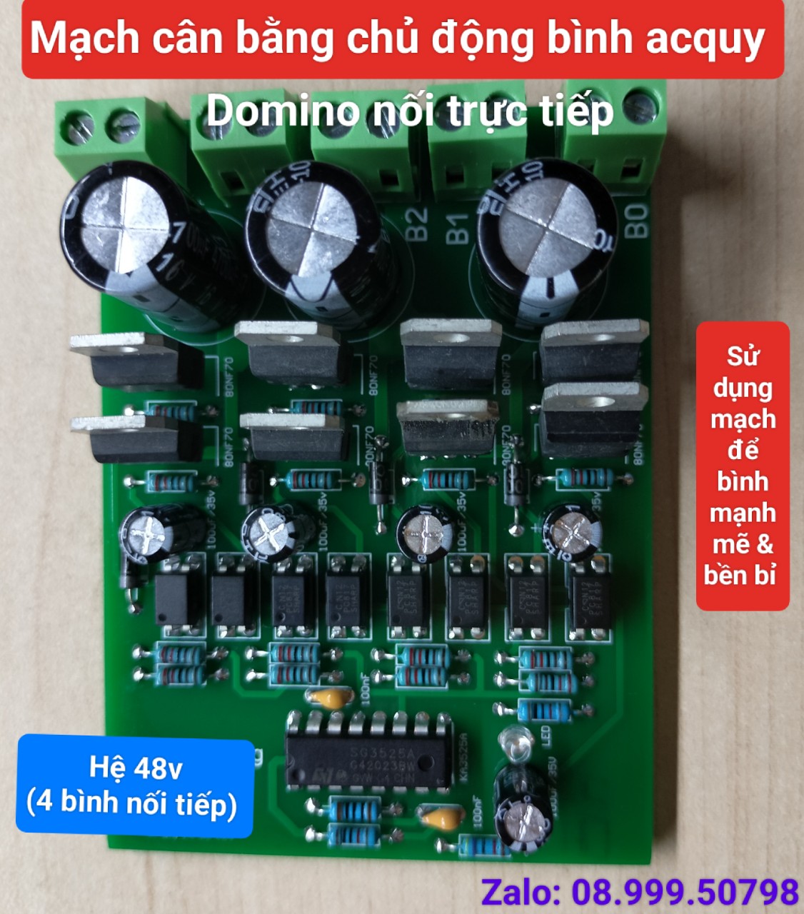 Mạch cân bằng chủ động ắc quy 48v .