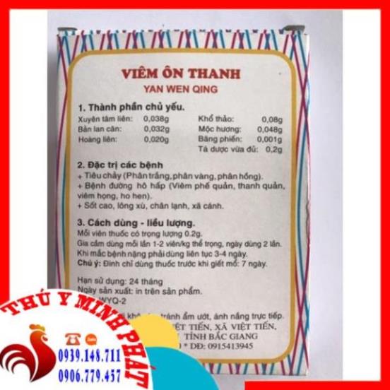 Viêm ôn thanh vỉ 24 viên