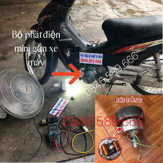 Cục Phát Điện Mini Gắn Xe Máy 100% Lõi Đồng