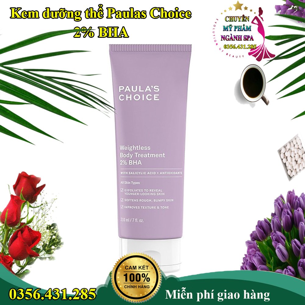 Kem dưỡng thể ngừa viêm lỗ chân lông Paula’s Choice RESIST WEIGHTLESS BODY TREATMENT WITH 2% BHA - 210ml mã 5700