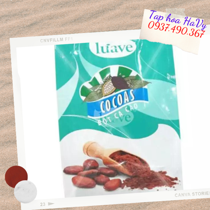 Bột cacao nguyên chất Luave cocoas 500g [FREE SHIP][BienHoa] tap hoa havy