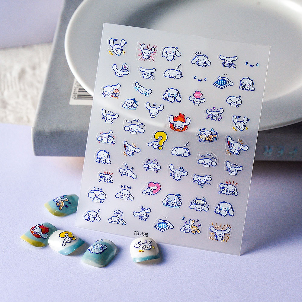 Sticker Lụa Nổi 5D | Thỏ Cinnamoroll | Hình Dán Móng Tay TS-198