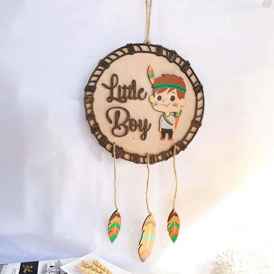 Bảng gỗ trang trí phòng cho Bé Trai (bảng gỗ trang trí DNDecor + quà tặng giá 17.000đ)