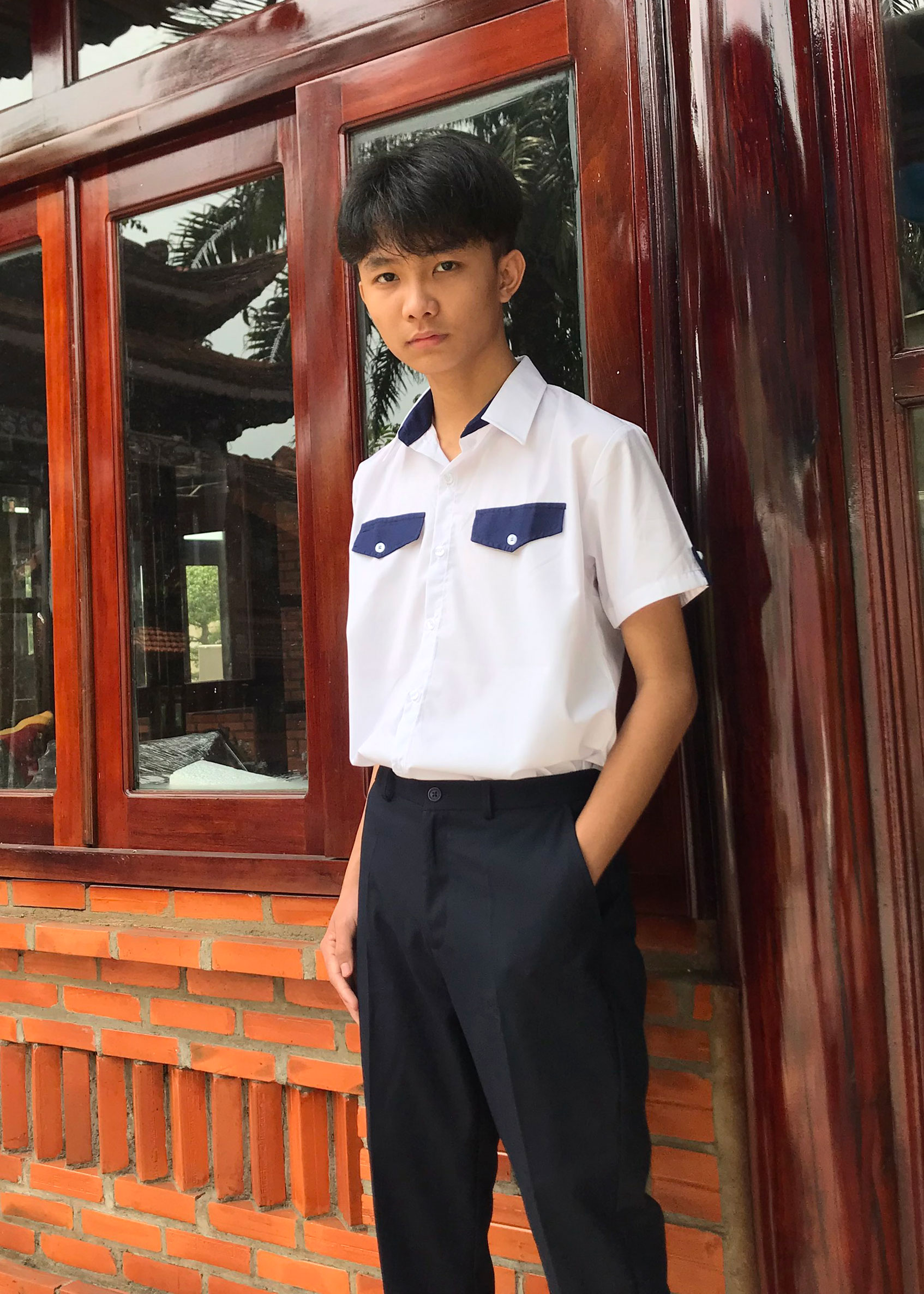 Áo sơ mi đồng phục đi học cho bé trai