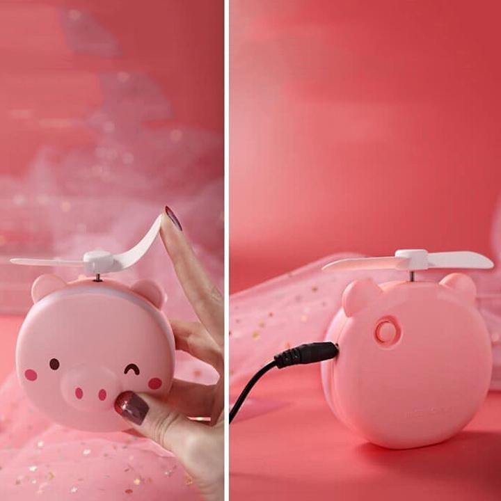 Gương mini cầm tay có đèn Led kèm quạt