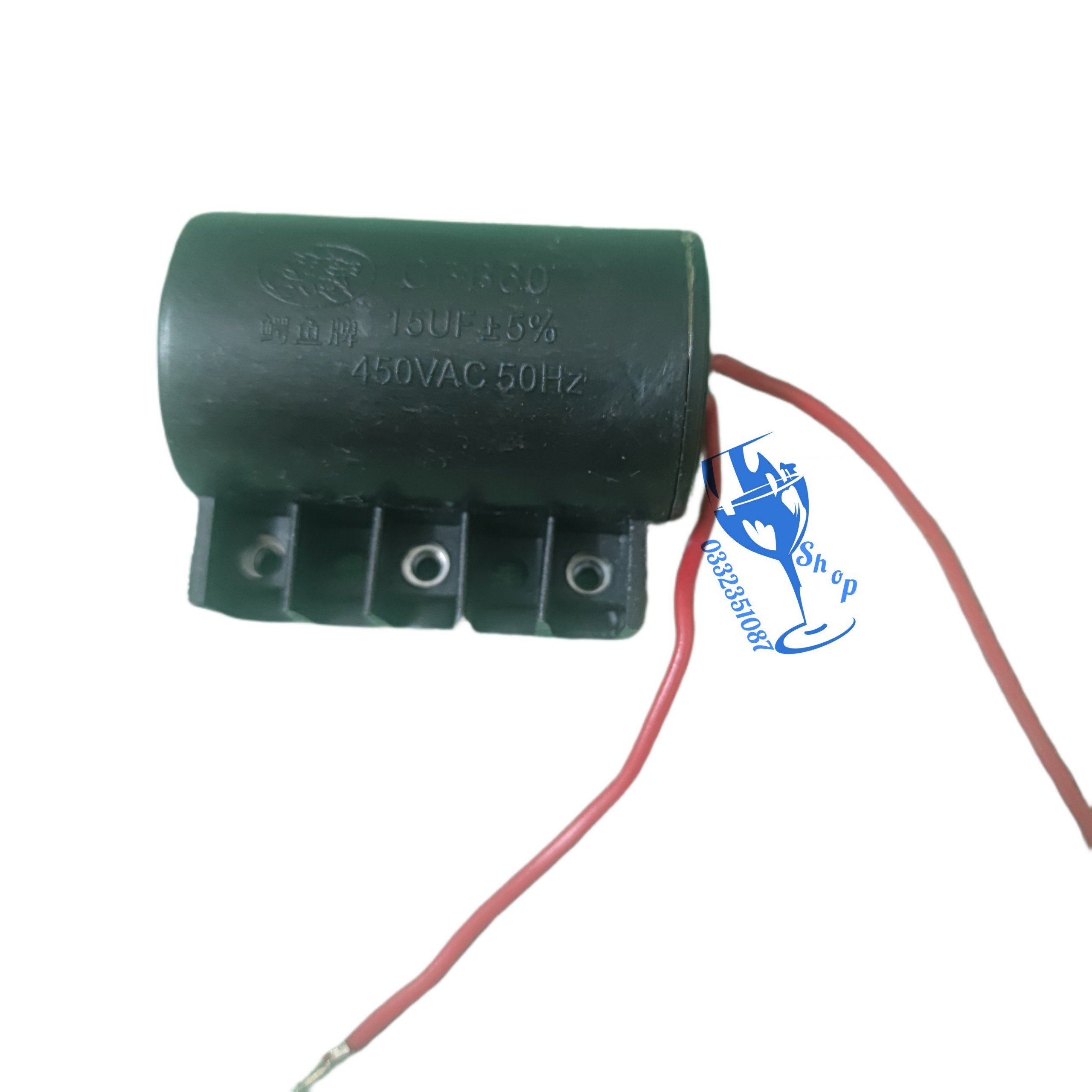 10 chiếc tụ 15uf xoáy ốc, tụ cá sấu lắp động cơ, máy bơm