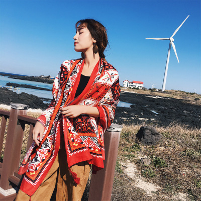 Khăn Choàng Cổ Boho Thổ Cẩm Du Lịch Biển Vintage - Chất Liệu Cotton - 90x180cm - Mã KC005