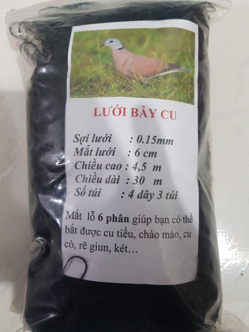 Lưới bẫy chim lỗ  6 Phân dài 30m  Bẫy Chim cu tiểu, chào mào, cu cò, rẽ giun, két