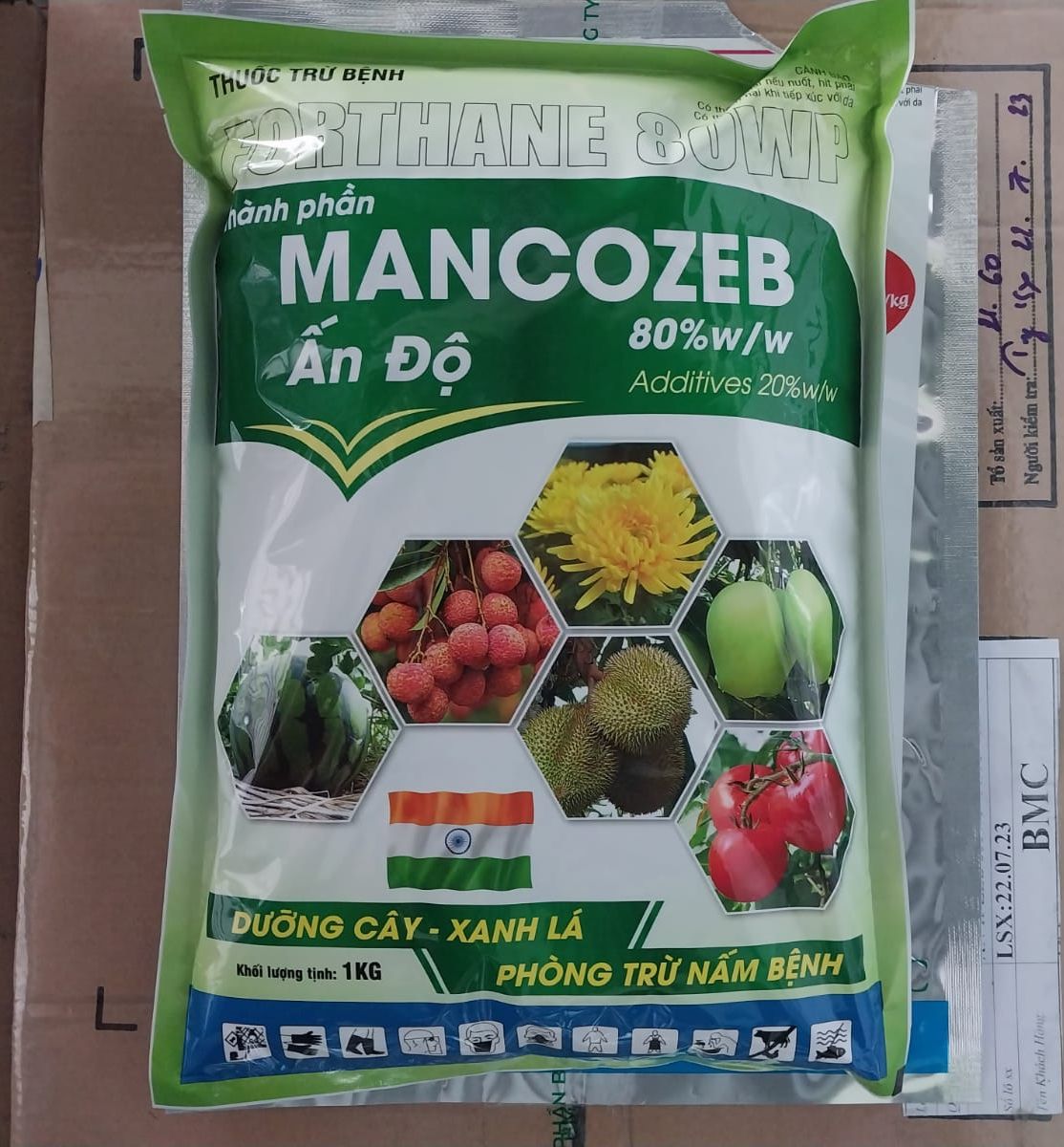 Mancozeb xanh ân độ thuốc trừ bệnh phổ rộng 800wp gói 1kg