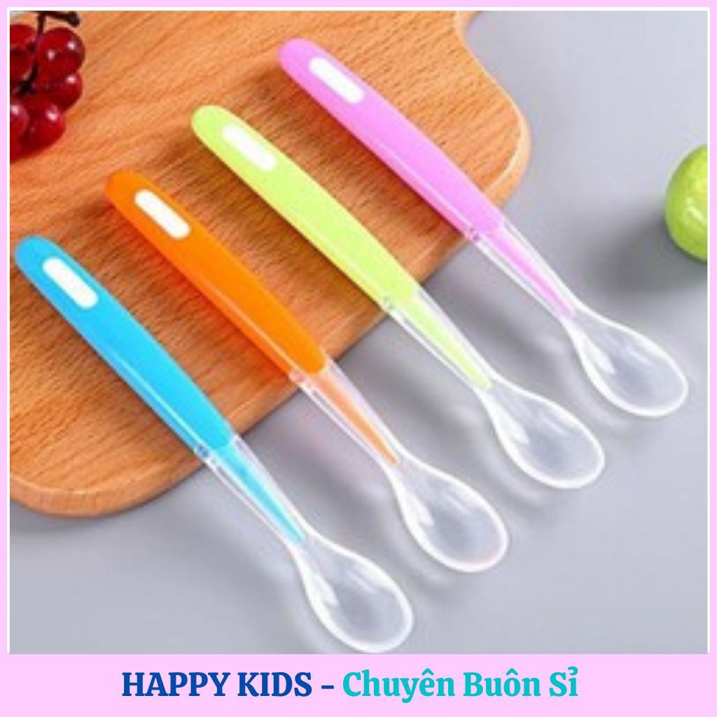 Thìa ăn dặm silicon cán dài cho bé