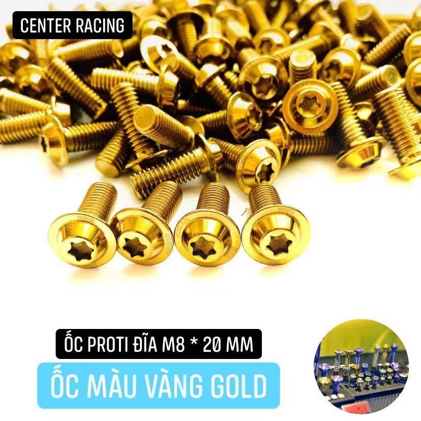[ Màu Vàng ] Ốc Proti M8 * 20mm ốc đĩa ; gác chân