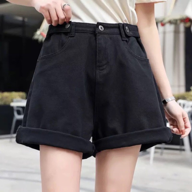 Quần Short Lững Ngố Nữ Ống Rộng Vải Kaki BASIC Nút cài 2 bên (SK1102)