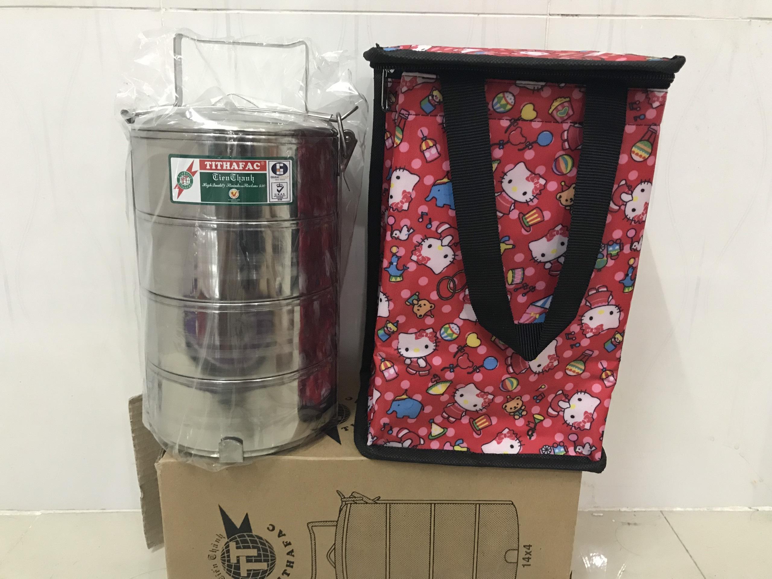 [HCM]Túi Giữ Nhiệt Đựng Cà mên 4 Tầng Đa Năng