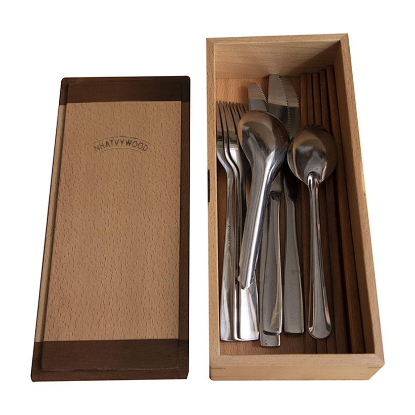 [HCM]Hộp đựng đũa muỗng bằng gỗ Nhatvywood NV5312 cho nhà hàng và quán ăn hộp đựng đũa thìa có nắp đậy đồ dùng nhà bếp tiện ích thông minh sử dụng trong phòng ăn dụng cụ nhà bếp cao cấp.