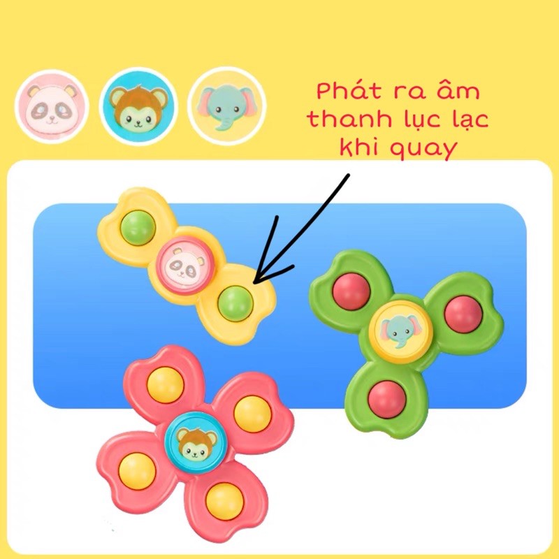 Đồ chơi cho bé con quay spinner dán tường 2 3 4 cánh