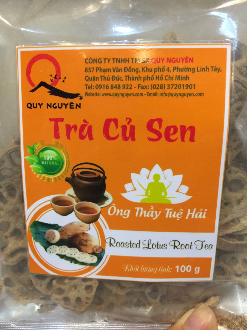 TRÀ CỦ SEN  ÔNG THẦY TUỆ HẢI GÓI 100GRAM