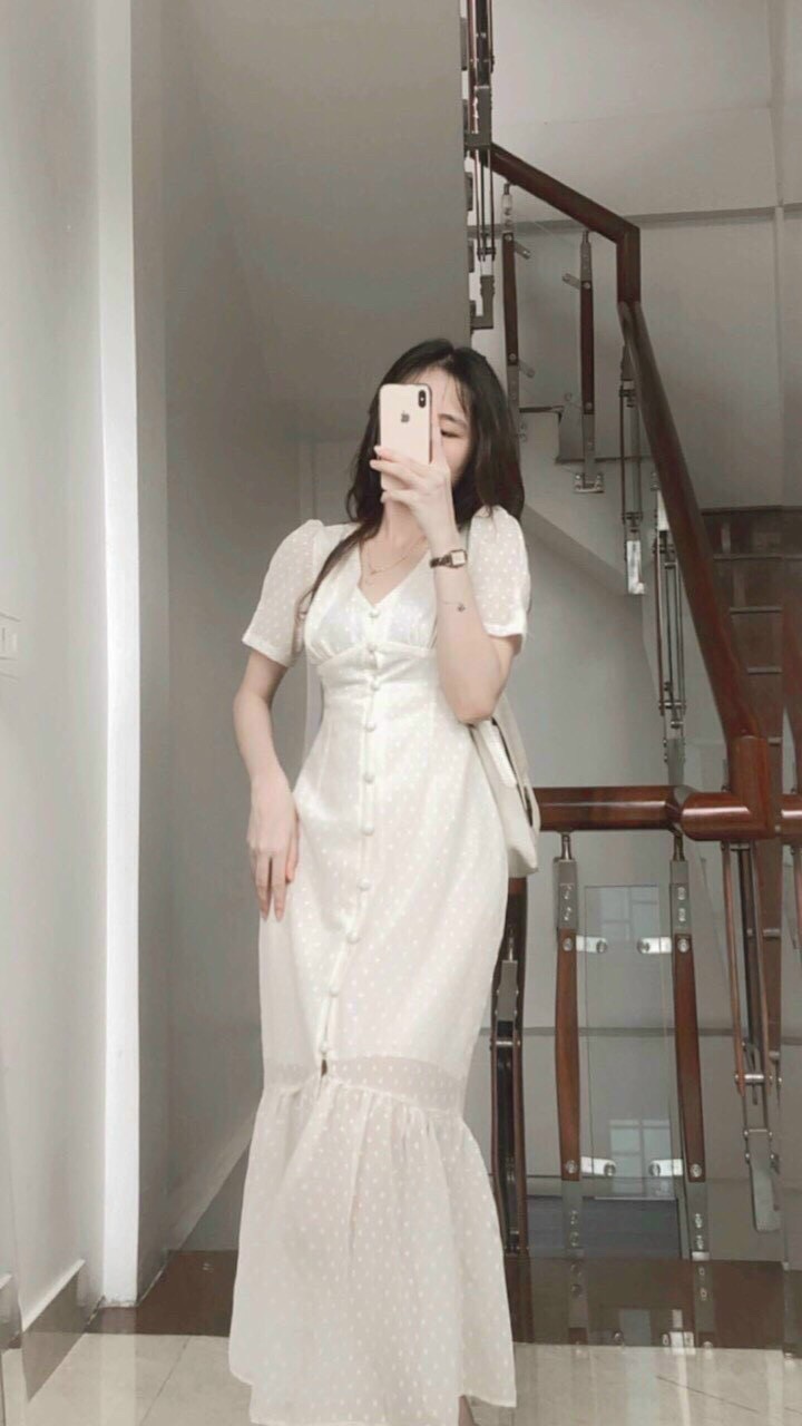 Đầm Đuôi Cá Nút Bọc K140|1539210224
