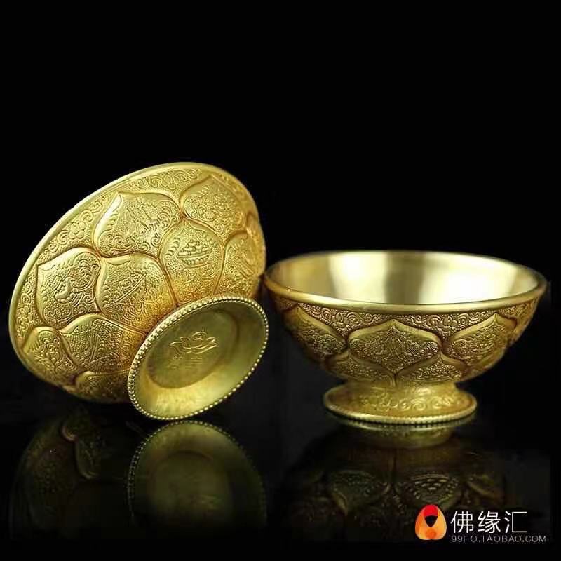 CHÉN ĐỒNG HOA SEN 8 CÁT TƯỜNG