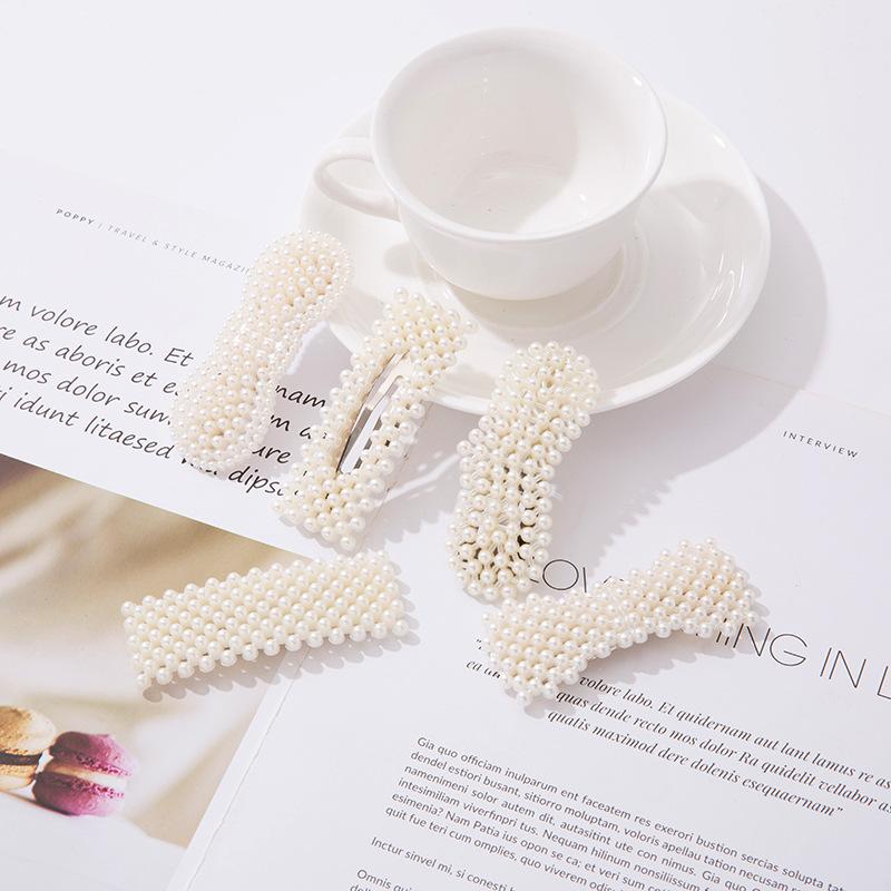 Sét 5 kẹp tóc nữ ngọc chai lấp lánh (khác kiểu) KAH121