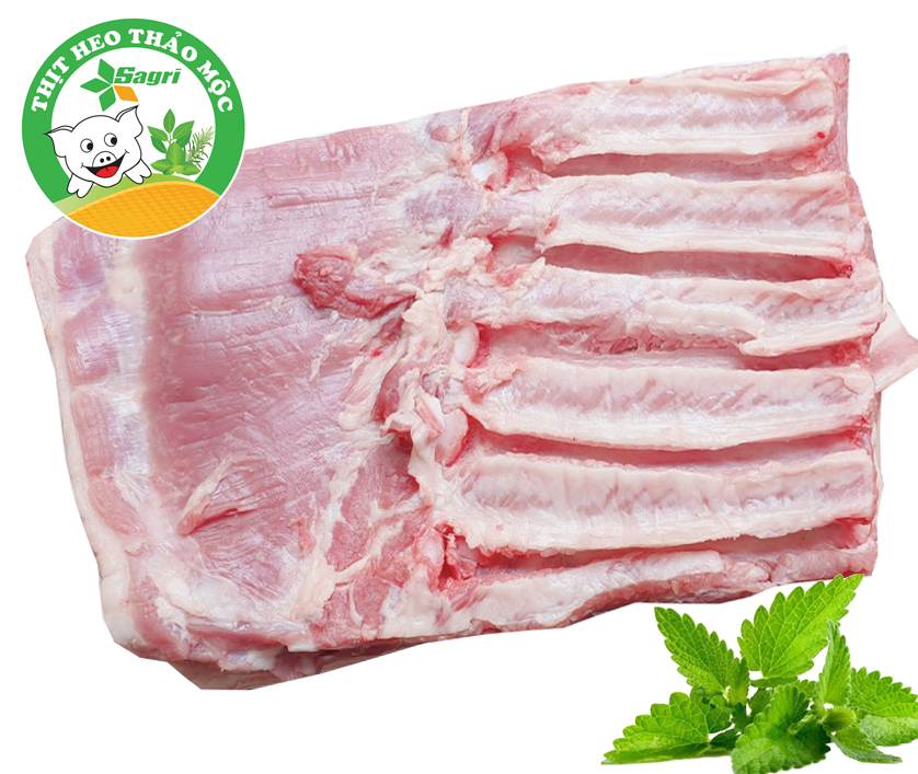 Ba rọi rút sườn Heo Thảo mộc Sagri 1kg