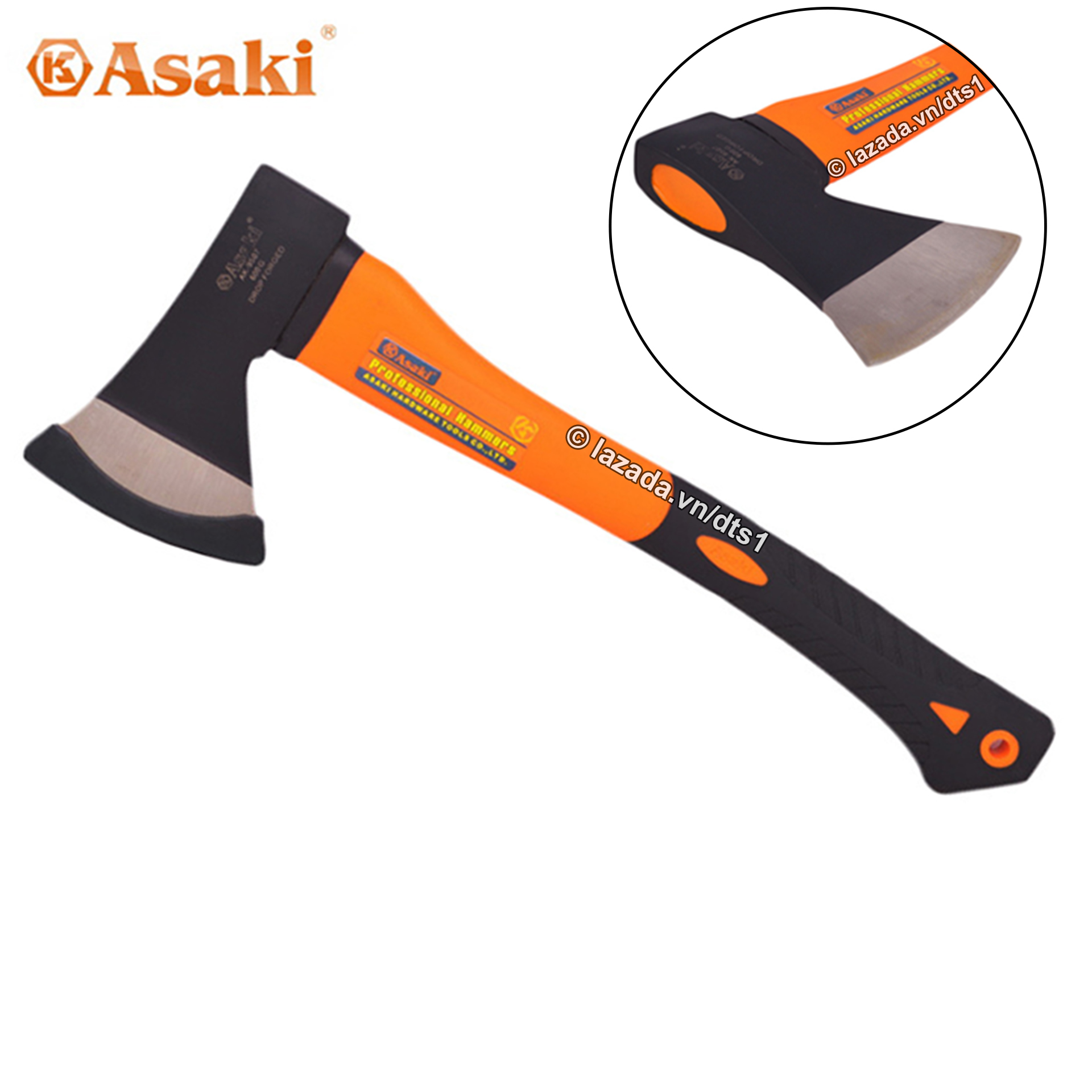 Búa Rìu Asaki bổ củi, chặt cây, làm vườn, thoát hiểm, cứu hộ, dã ngoại đa năng 600G