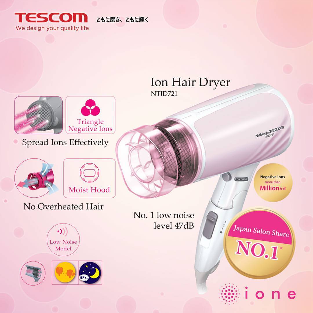 Máy sấy tóc bổ sung ion âm TESCOM NTID721 (thương hiệu Nhật Bản, sản xuất Trung Quốc)