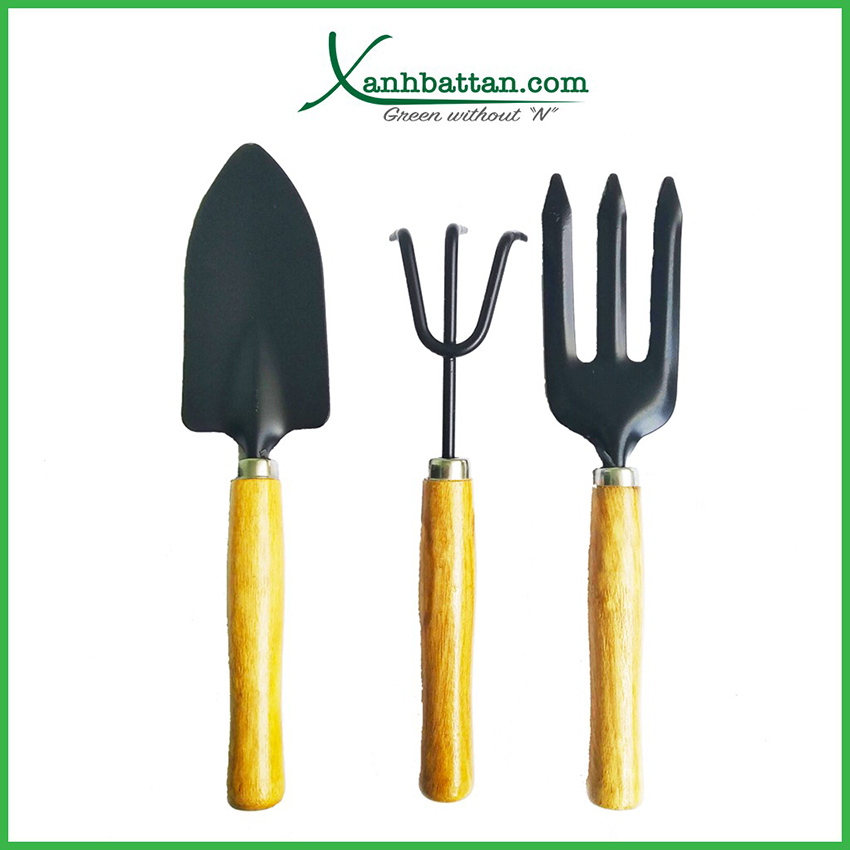Bộ Ba Món Dụng Cụ Làm Vườn (Xẻng làm vườn - Xới đất - Cào đất)