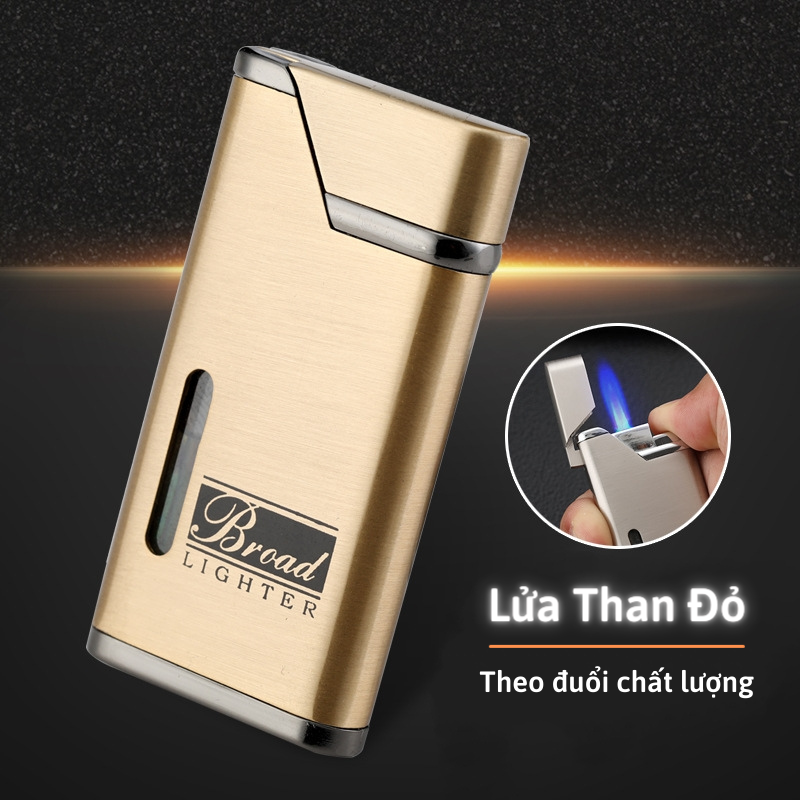 Bật lửa gas khò Broad BD220 - Kim loại nhỏ gọn sang trọng - Lửa than đỏ (Nhiều màu)