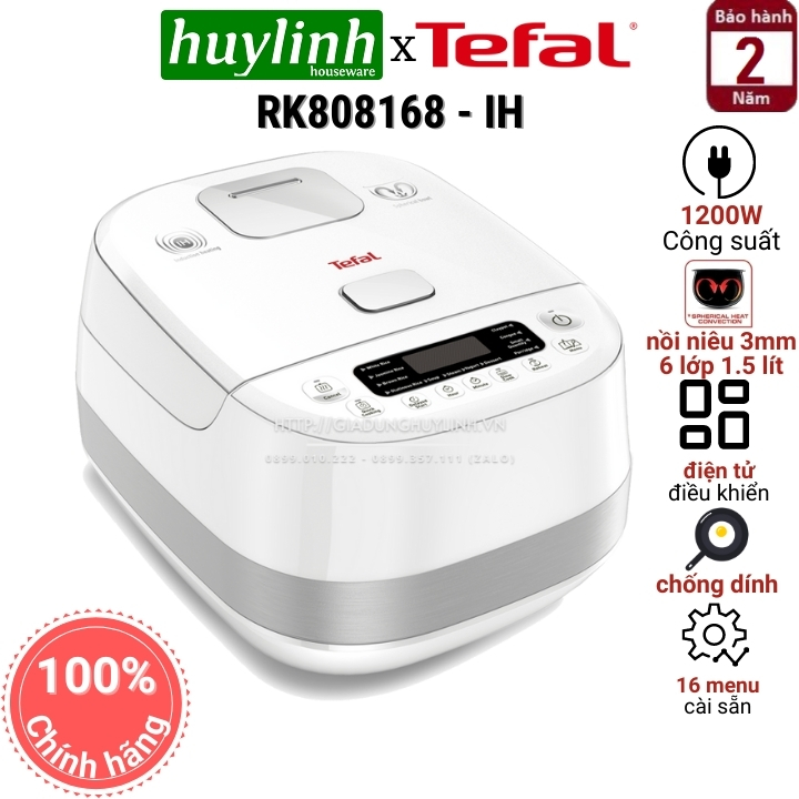 Nồi cơm điện tử cao tần ih tefal rk808168 - 1.5 lít - 1200w