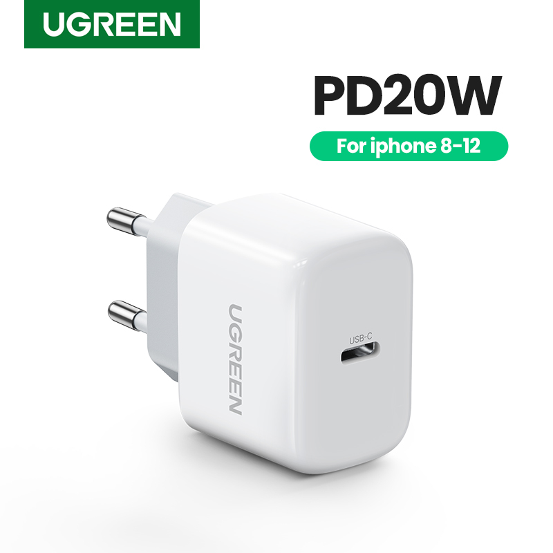 UGREEN Mini 20W PD Type-C Fast Charger for iPhone 12 Pro Max iPhone 11 Pro Max iPhone XR SAMSUNG S20+ Power Delivery Fast Charger for Cellphone