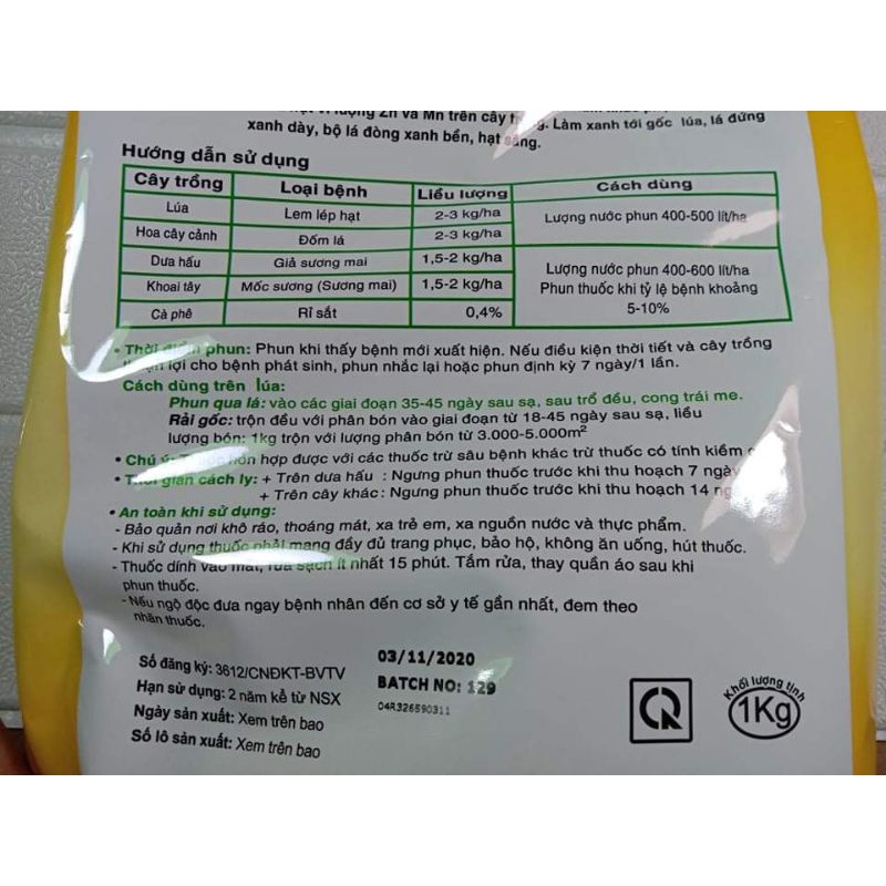 Thuốc trừ nấm bệnh phổ rộng cadilac 80 WP