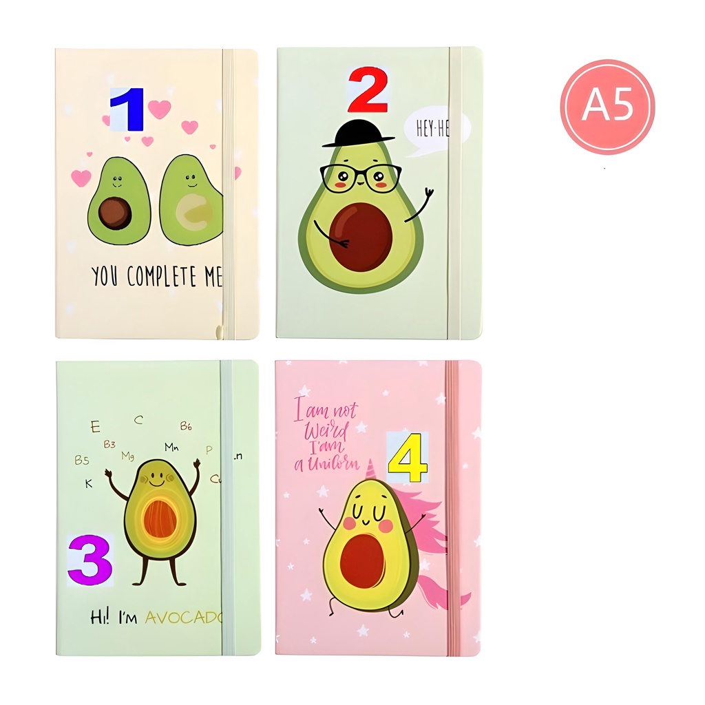 Sổ ghi chép A5 dễ thương cute dày 192 trang MIKIREI bìa cứng kẻ ngang mẫu handmade