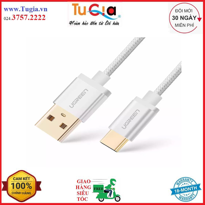 Cáp USB A 2.0 sang TypeC UGREEN 20812 - Hàng chính hãng