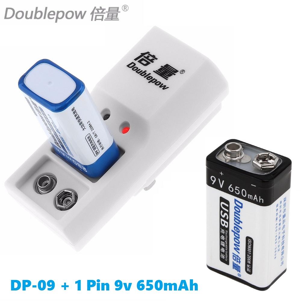 Combo bộ sạc pin doublepow dp-b09 + pin sạc 9v 650mah