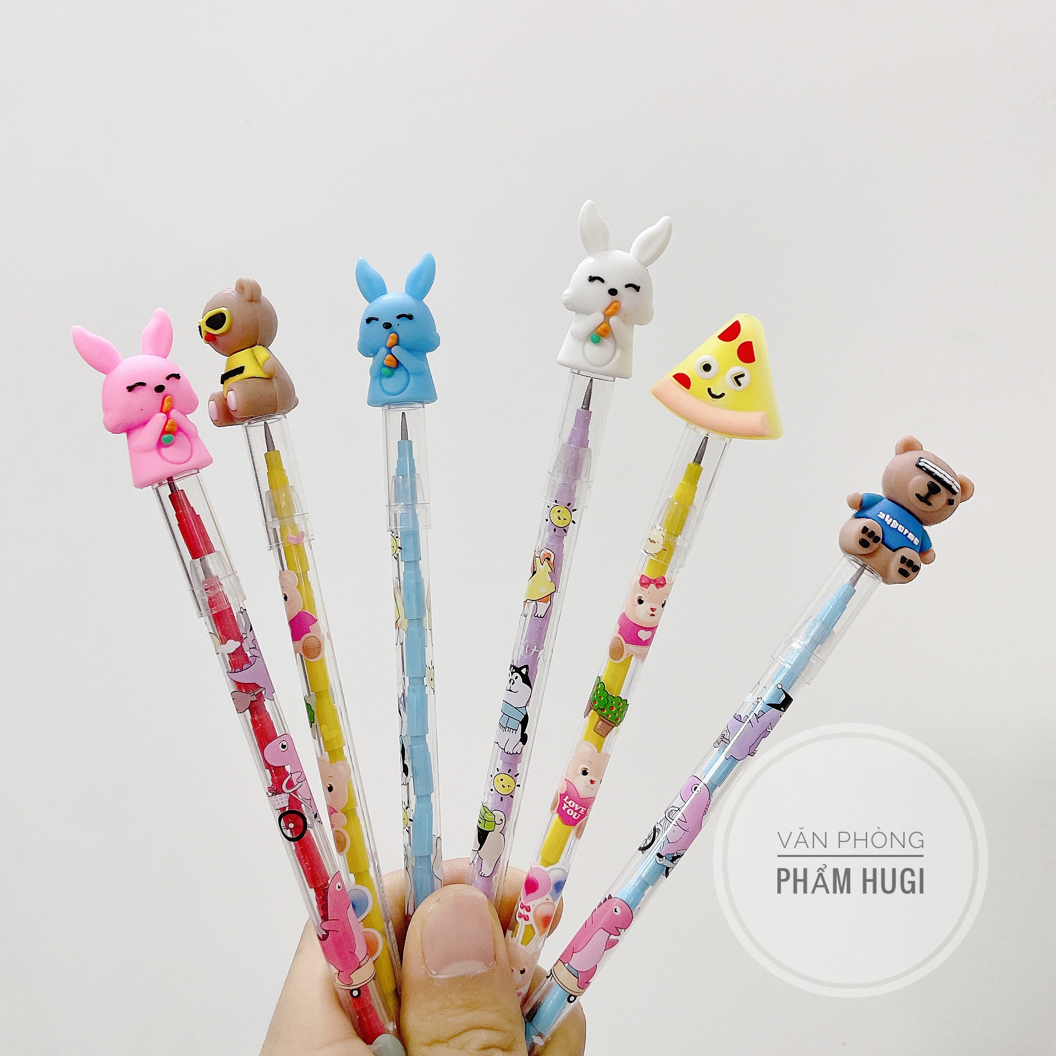 Combo 2 Cây Bút Chì Khúc đầu thú hoạt hình dễ thương (Mix nhiều mẫu xinh xắn)